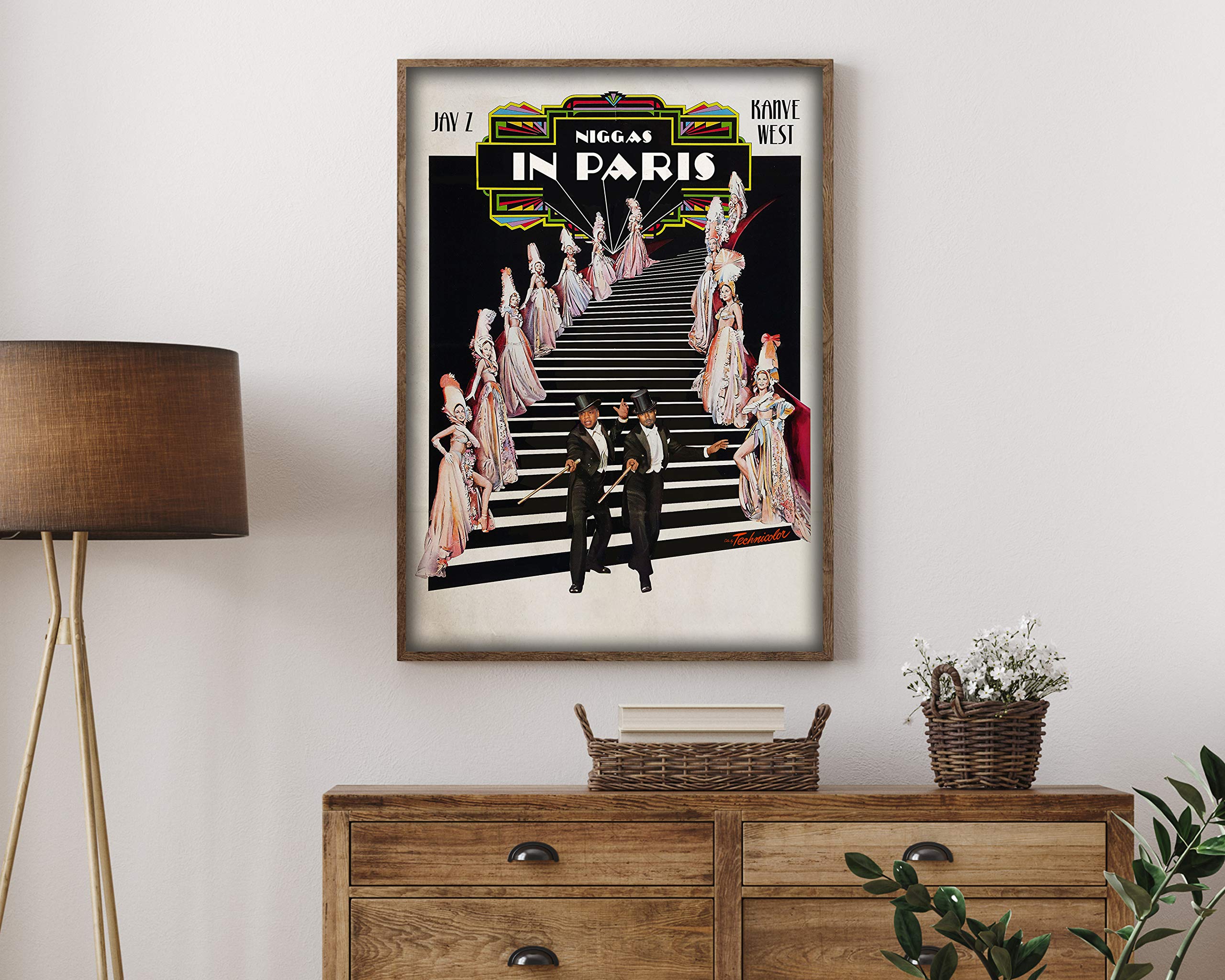 Jay-Z Kanye West Niggas in Paris Retro Music Poster Framed Music